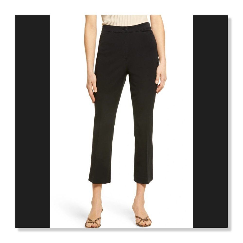 HALOGEN | Kick Flare Knit Ankle Pants - size 16 in Black